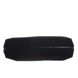 Pre Owned DKNY Black Signature Canvas and Leather Satchel