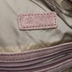 Pre Owned Dkny Light Brown Nubuck Leather Studded Hobo