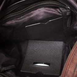 Pre Owned Dkny Brown Pleated Leather Satchel