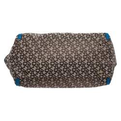 Pre Owned DKNY Beige/Blue Monogram Canvas Satchel