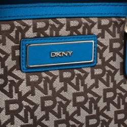 Pre Owned DKNY Beige/Blue Monogram Canvas Satchel
