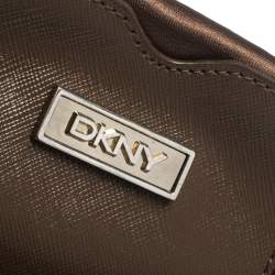 Pre Owned DKNY Red/Brown Monogram Canvas Satchel