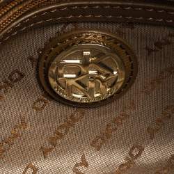 Pre Owned Dkny Burgundy Croc Embossed Leather Chain Shoulder Bag