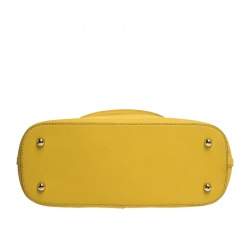 Pre Owned Dkny Yellow Leather Top Zip Tote