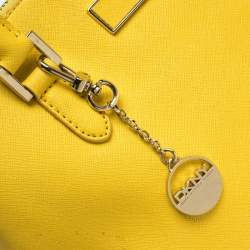 Pre Owned Dkny Yellow Leather Top Zip Tote