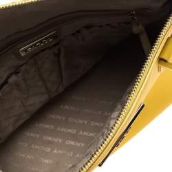 Pre Owned Dkny Yellow Leather Top Zip Tote