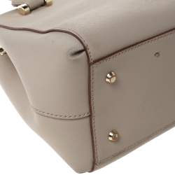 DKNY Beige Leather Small Dona Karan Zip Tote