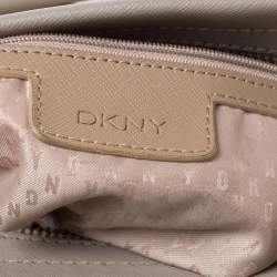 DKNY Beige Leather Small Dona Karan Zip Tote