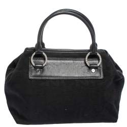 Pre Owned Dkny Black Canvas and Leather Satchel