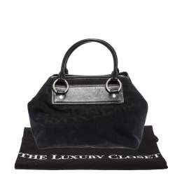 Pre Owned Dkny Black Canvas and Leather Satchel