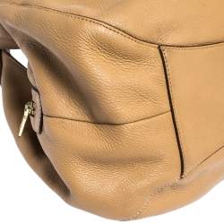 مملوكة مسبقًا DKNY Tan Leather Double Handle Hobo