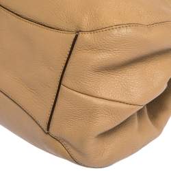 مملوكة مسبقًا DKNY Tan Leather Double Handle Hobo