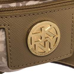 مملوكة مسبقًا DKNY Tan Leather Double Handle Hobo