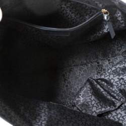 Pre Owned DKNY Black Leather Zip Side Shopper Tote