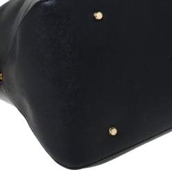 Pre Owned DKNY Black Leather Zip Side Shopper Tote