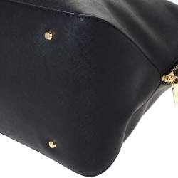 Pre Owned DKNY Black Leather Zip Side Shopper Tote