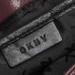 Pre Owned Dkny Burgundy Quilted Leather Flap Chain Clutch Bag