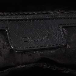 Pre Owned Dkny Black Leather Chain Handle Tote