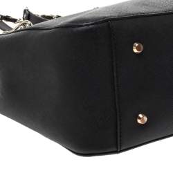 Pre Owned Dkny Black Leather Chain Handle Tote