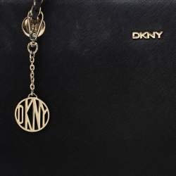 Pre Owned Dkny Black Leather Chain Handle Tote