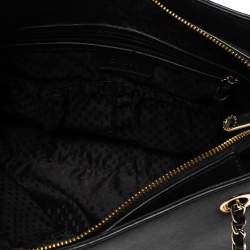 Pre Owned Dkny Black Leather Chain Handle Tote