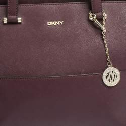 Pre Owned DKNY Burgundy Leather Donna Karan Zip Tote