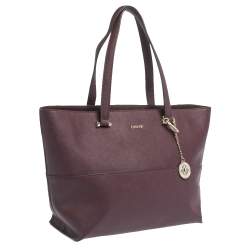 Pre Owned DKNY Burgundy Leather Donna Karan Zip Tote