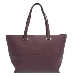 Pre Owned DKNY Burgundy Leather Donna Karan Zip Tote