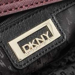 Pre Owned DKNY Burgundy Leather Donna Karan Zip Tote