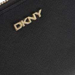 Pre Owned Dkny Black Leather Bryant Park Zip Around Wallet