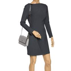 Dkny Grey Leather Chain Shoulder Bag