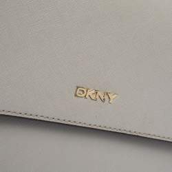 Pre Owned Dkny Grey Leather Chain Shoulder Bag