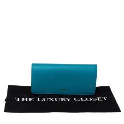 Pre Owned محفظة دي كيه إن واي "كونتينينتال" قلاب جلد أزرق سماوي 