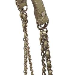 Pre Owned Dkny Gold Leather Dome Chain Shoulder Bag