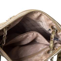 Pre Owned Dkny Gold Leather Dome Chain Shoulder Bag