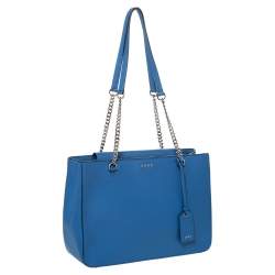 Pre Owned Dkny Blue Leather Tote
