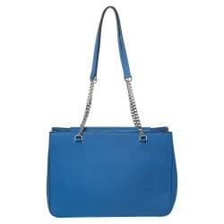 Pre Owned Dkny Blue Leather Tote