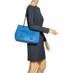 Pre Owned Dkny Blue Leather Tote