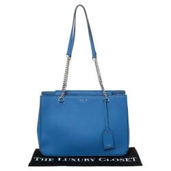 Pre Owned Dkny Blue Leather Tote