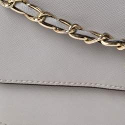 مملوكة مسبقًا حقيبة كتف دي كيه إن واي سلسلة جلد رصاصي