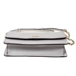 مملوكة مسبقًا حقيبة كتف دي كيه إن واي سلسلة جلد رصاصي