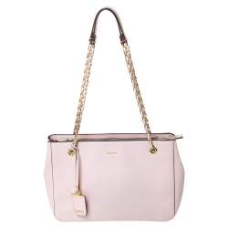 Pre Owned Dkny Pink Leather Bryant Park Chain Tote