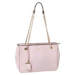 Pre Owned Dkny Pink Leather Bryant Park Chain Tote