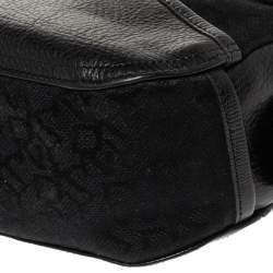 Pre Owned حقيبة كتف دي كيه إن واي جلد و كانفاس أسود