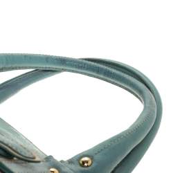 Pre Owned DKNY Beige/Blue Monogram Canvas and Leather Satchel