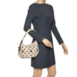 Pre Owned Dkny Beige Quilted Leather Studded Hobo