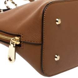 Pre Owned Dkny Tan Leather Dome Chain Shoulder Bag