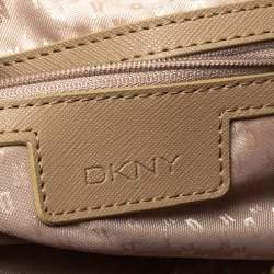 Pre Owned Dkny Tan Leather Dome Chain Shoulder Bag