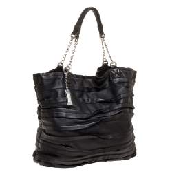 Pre Owned حقيبة يد دي طيه إن واي سلسلة جلد كرانيش أسود