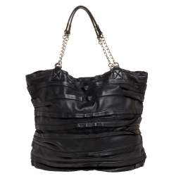 Pre Owned حقيبة يد دي طيه إن واي سلسلة جلد كرانيش أسود